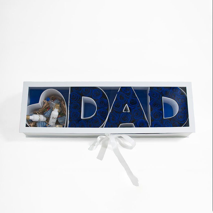 Bonudy New Luxury Mens Fathers Day Gift Paper Gift Sets Dad Flower Packaging Box For Dad