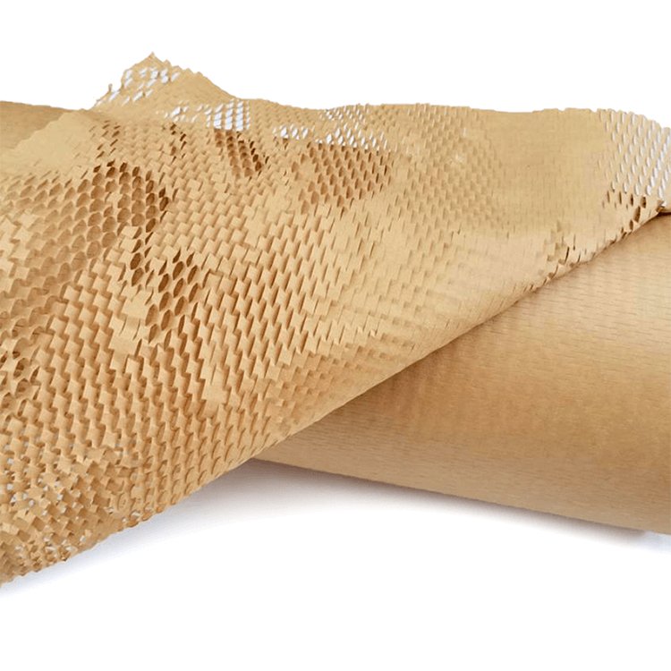 Brown Hex Buffer Cushion Kraft Paper Roll Packing Honeycomb Craft Packaging Honeycomb Wrapping Paper