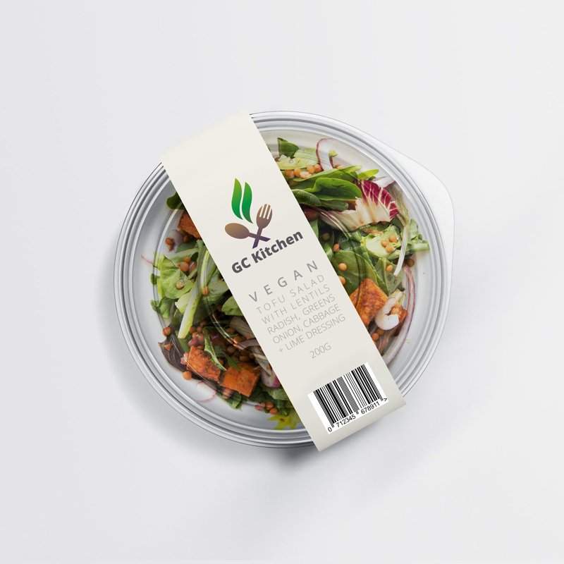 Custom Printed Recycled Paper Cardboard Wrap Around Label Ready To Eat Prep Meal Food Packaging Sleeve for Bowl Container