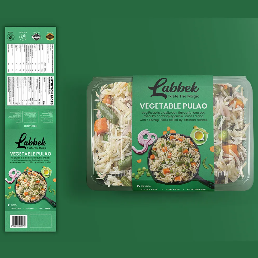 Custom Printed Recycled Paper Cardboard Wrap Around Label Ready To Eat Prep Meal Food Packaging Sleeve for Bowl Container