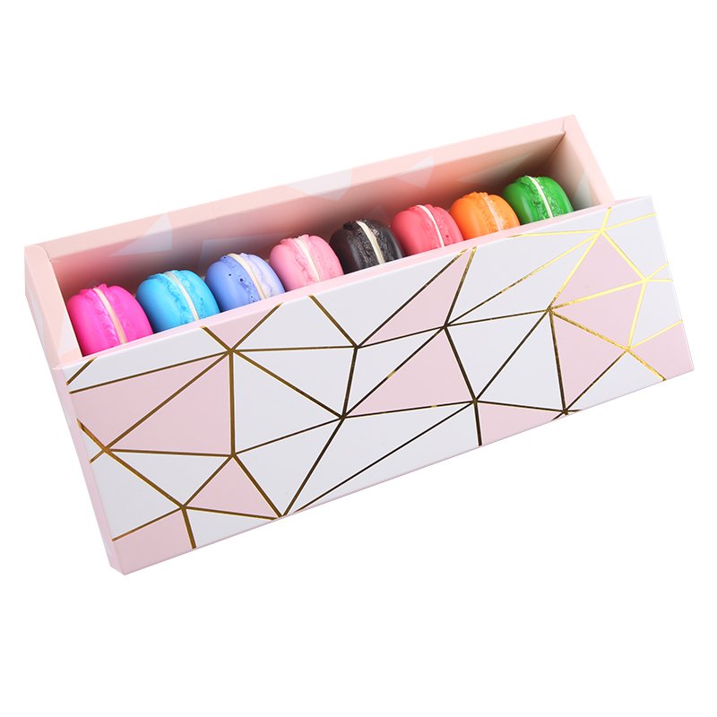 Custom Logo wholesale Luxury Slide Out Open Cardboard Paper Packaging Gift macaron boxes