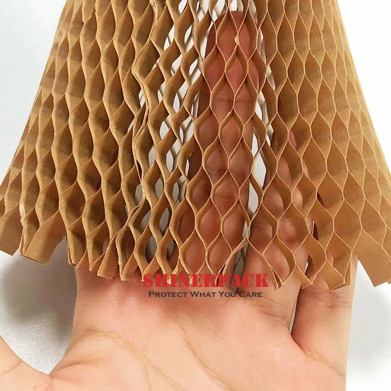 100% ECO- Recyclable Wood Pulp Premium Brown Honeycomb Paper Protector Sleeve Honeycomb Paper