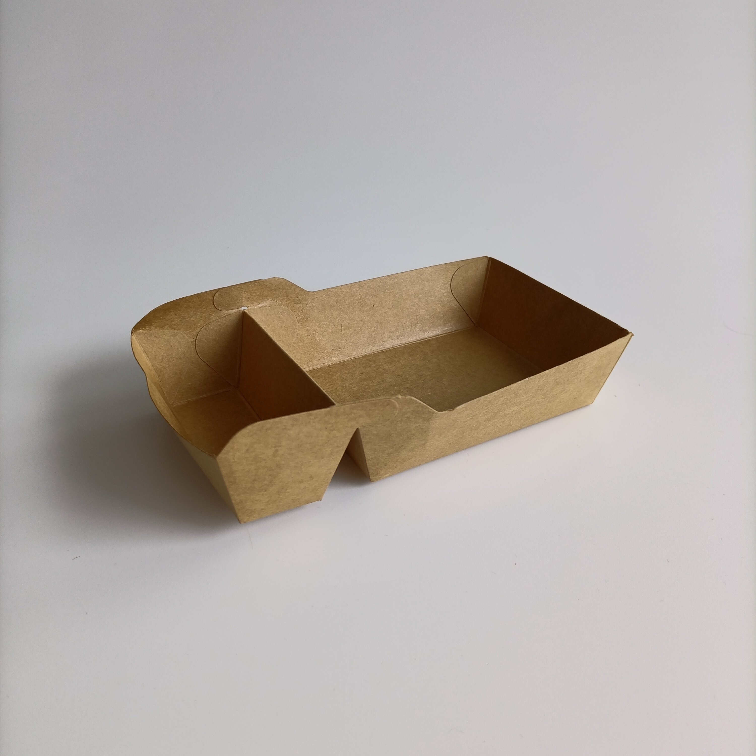 Biodegradable Kraft Paper Food Trays Box Take Out Kraft Paper Tray Oven Safe Butger Five-Part Kraft Paper Rectangular Tray
