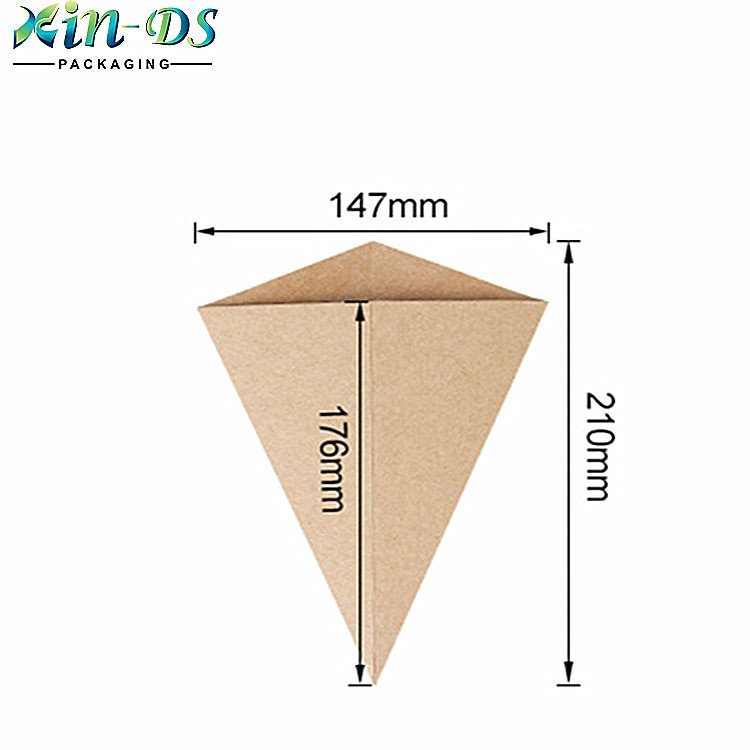 Fast Food Disposable French Fries Kraft Paper Cones