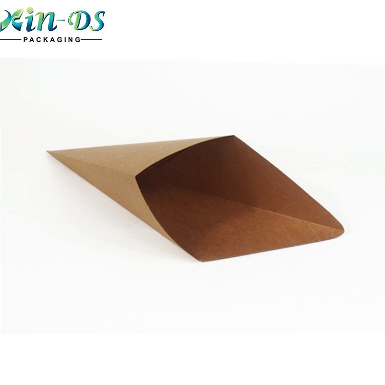 Fast Food Disposable French Fries Kraft Paper Cones