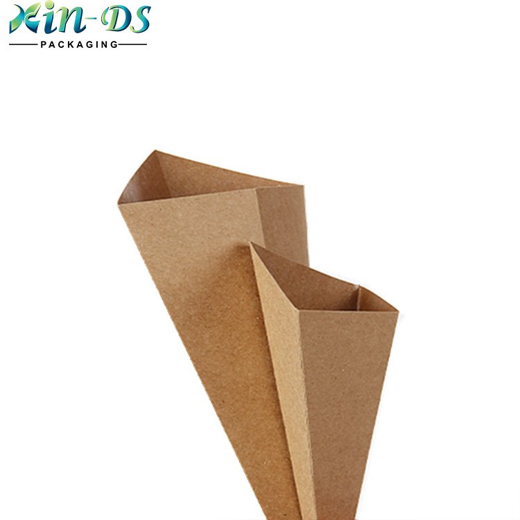 Fast Food Disposable French Fries Kraft Paper Cones
