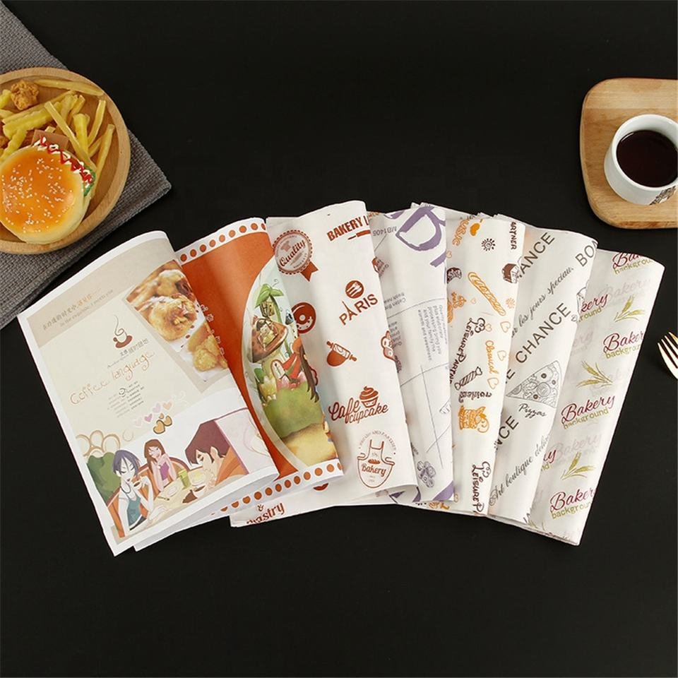 Pizza Food Packaging Grease Proof Wrapping Paper, Burger Custom Printed Wrapping Paper