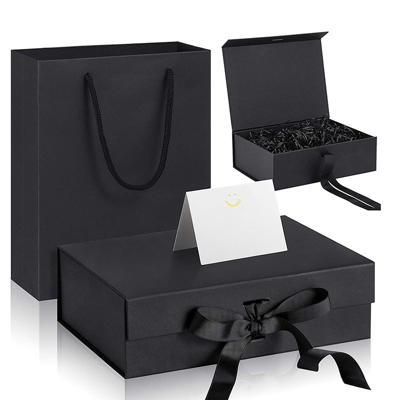 Custom HOT Luxury Magnetic Gift Box Packaging Ribbon Handle Folding Magnetic Closure Gift Boxes