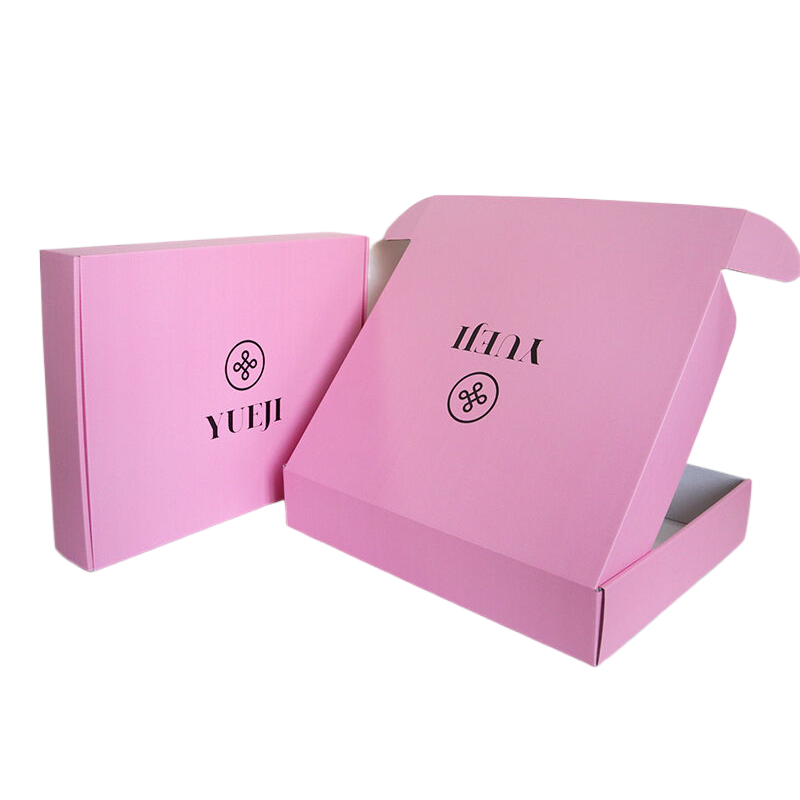 Custom logo small white black pink kraft corrugated cardboard gift package box clothing packaging paper shipping box