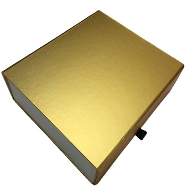 Simple Cheap Matt Golden Paper Flat Packaging Box Saving Storage Space