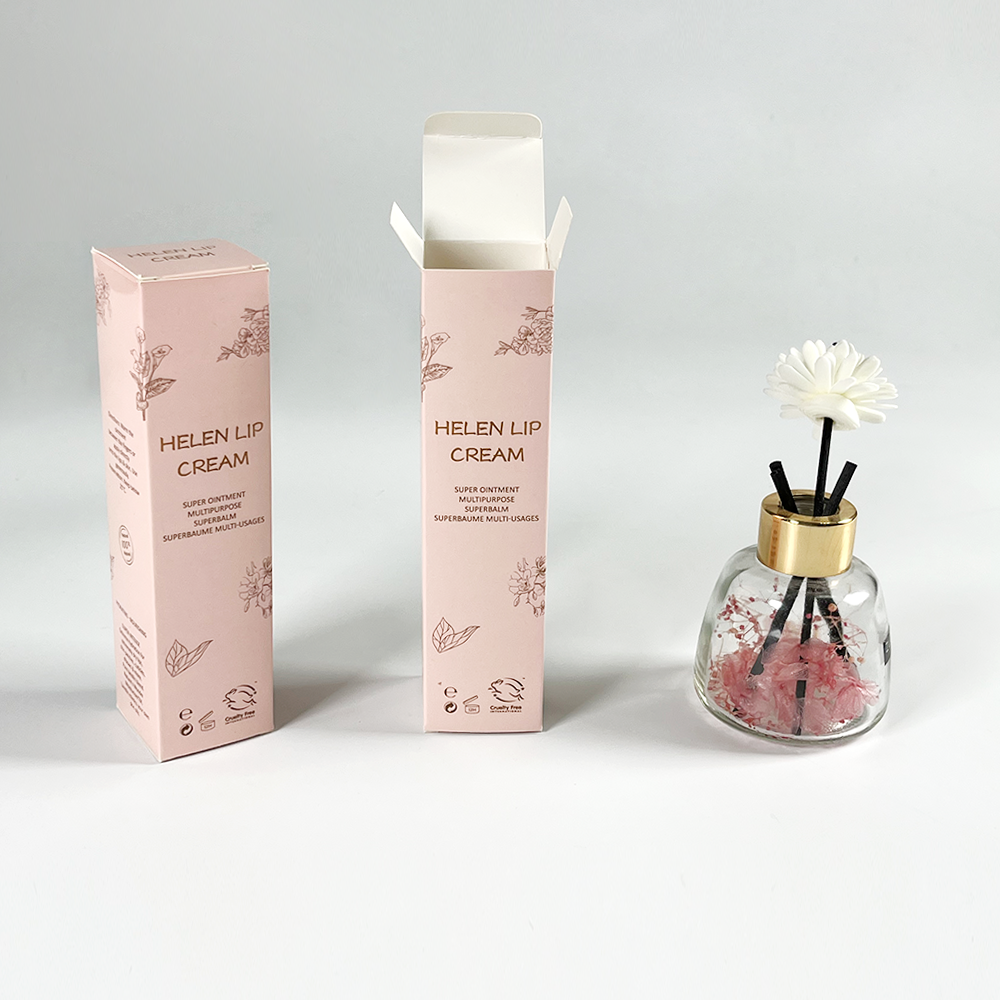 Custom Logo Printed White Cardboard Cosmetic Reverse Two Tuck End Card Paper Packaging Box for Lipstick Eyeliner Eyebrow Pencil