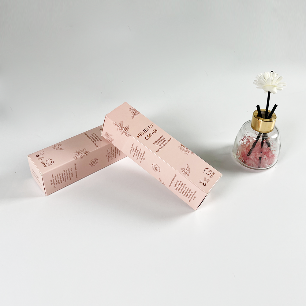 Custom Logo Printed White Cardboard Cosmetic Reverse Two Tuck End Card Paper Packaging Box for Lipstick Eyeliner Eyebrow Pencil