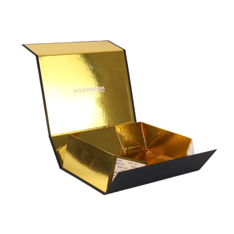 Custom Design Matte Black Large Rigid Paper Cardboard Gift Packaging Magnetic Folding Box for Wedding Dress
