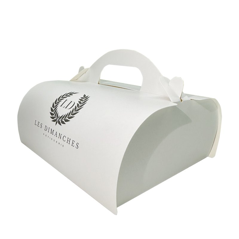 Gift Cake Box 10 Inch Cardboard Paper Wedding Cake Box with Handle Print Wholesale Birthday Party Food Cake Packaging Paperboard