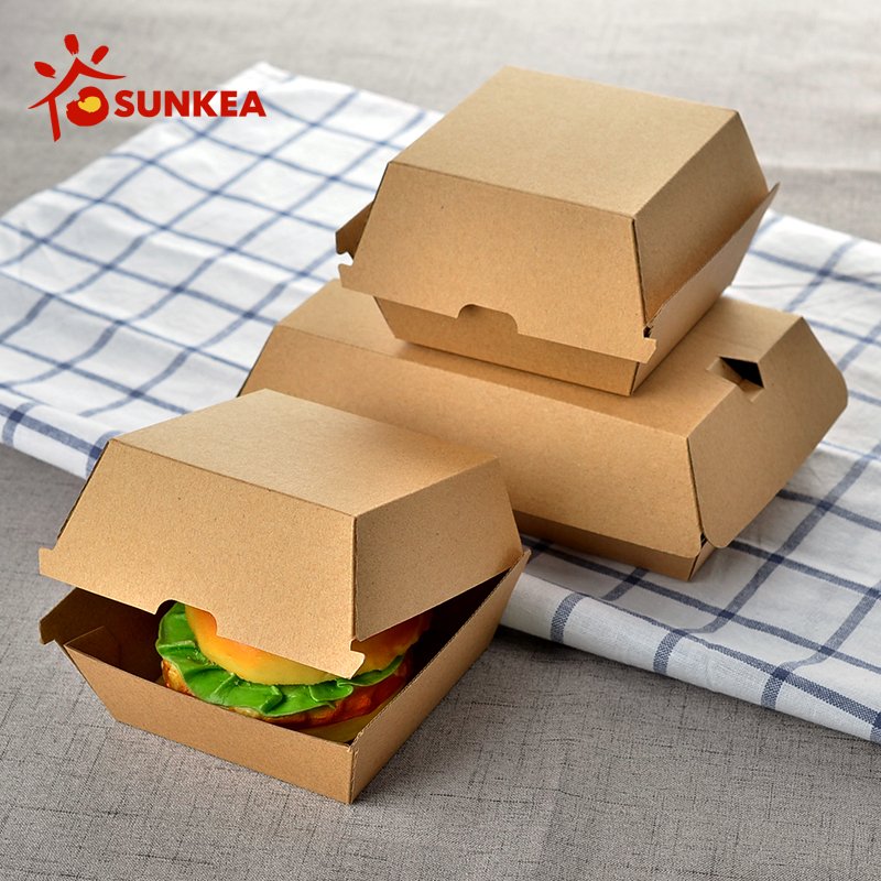 Kraft biodegradable burger boxes
