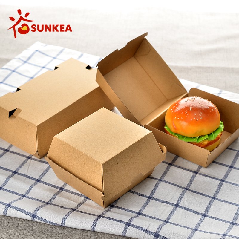 Kraft biodegradable burger boxes