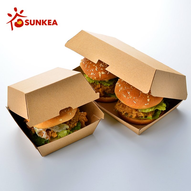 Kraft biodegradable burger boxes