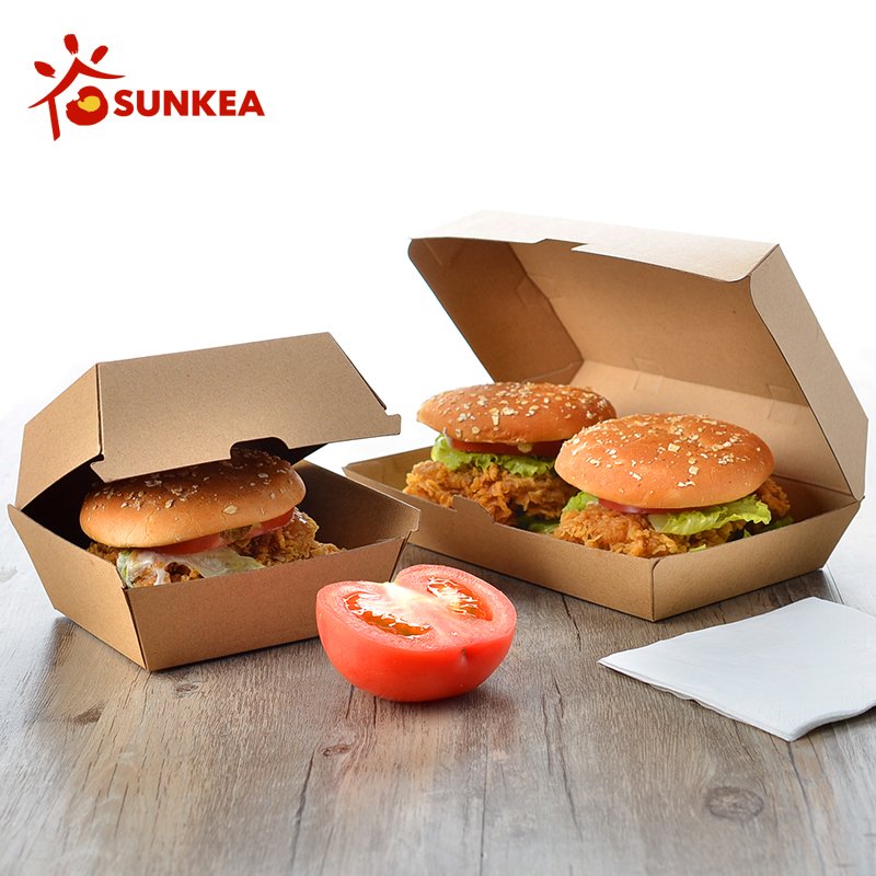 Kraft biodegradable burger boxes