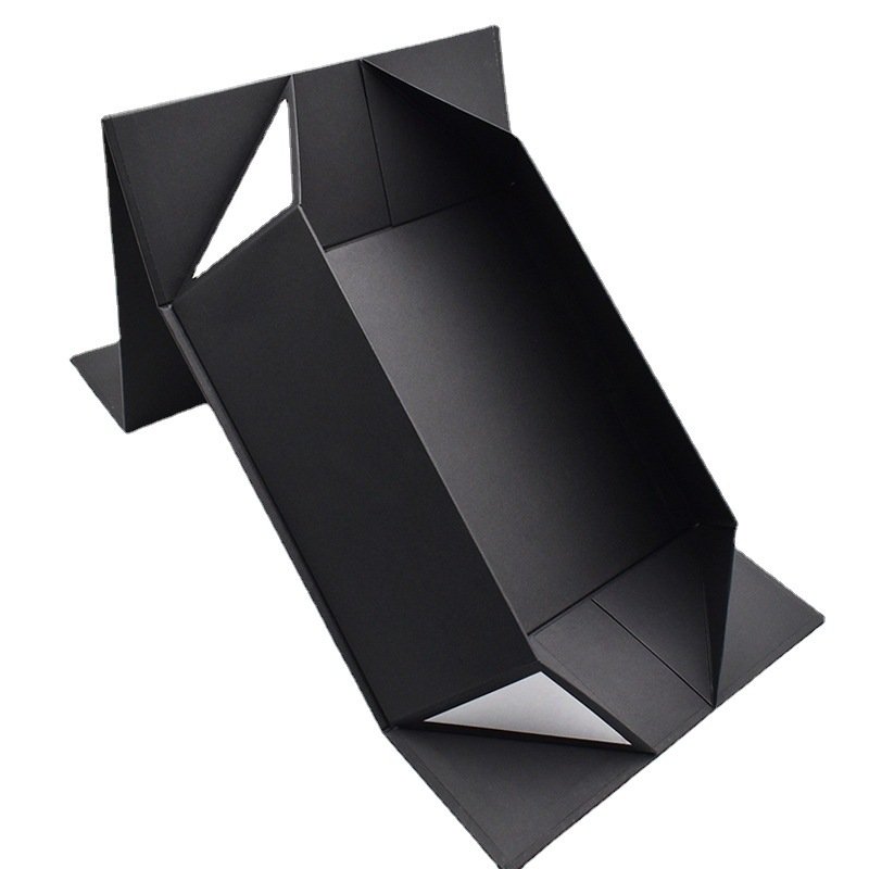 Recyclable Custom Black Large Rigid Wig Hat Packaging Closure Foldable Magnetic Paper Gift Box For Clothing Jewelry Shoe Tshirt