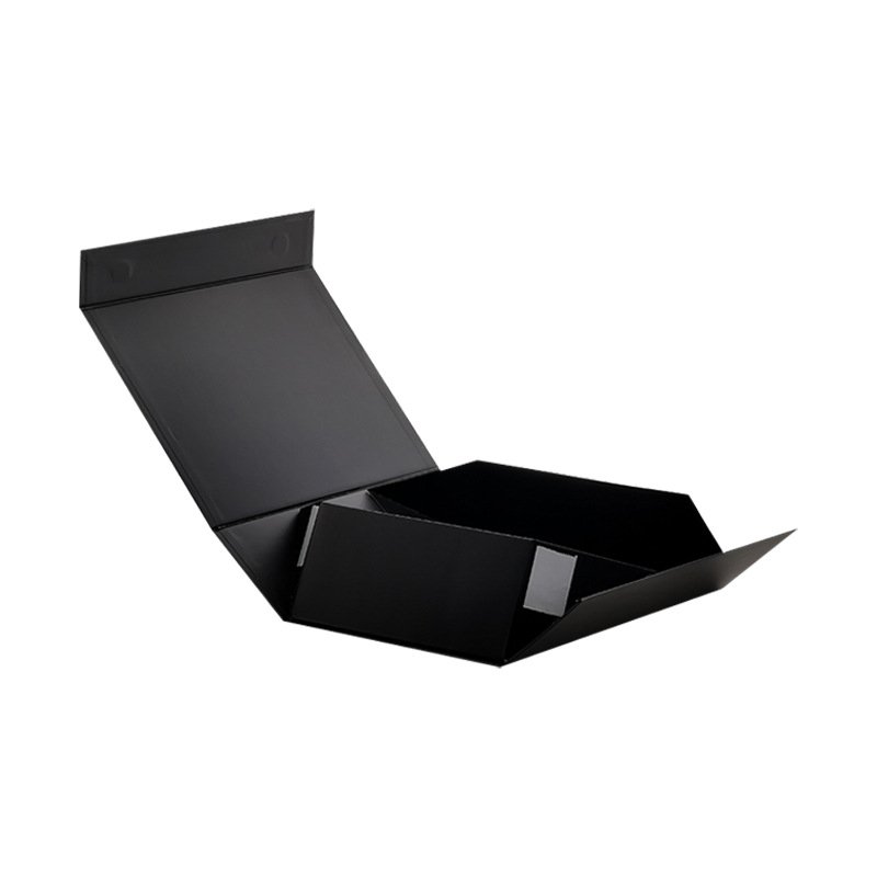 Recyclable Custom Black Large Rigid Wig Hat Packaging Closure Foldable Magnetic Paper Gift Box For Clothing Jewelry Shoe Tshirt