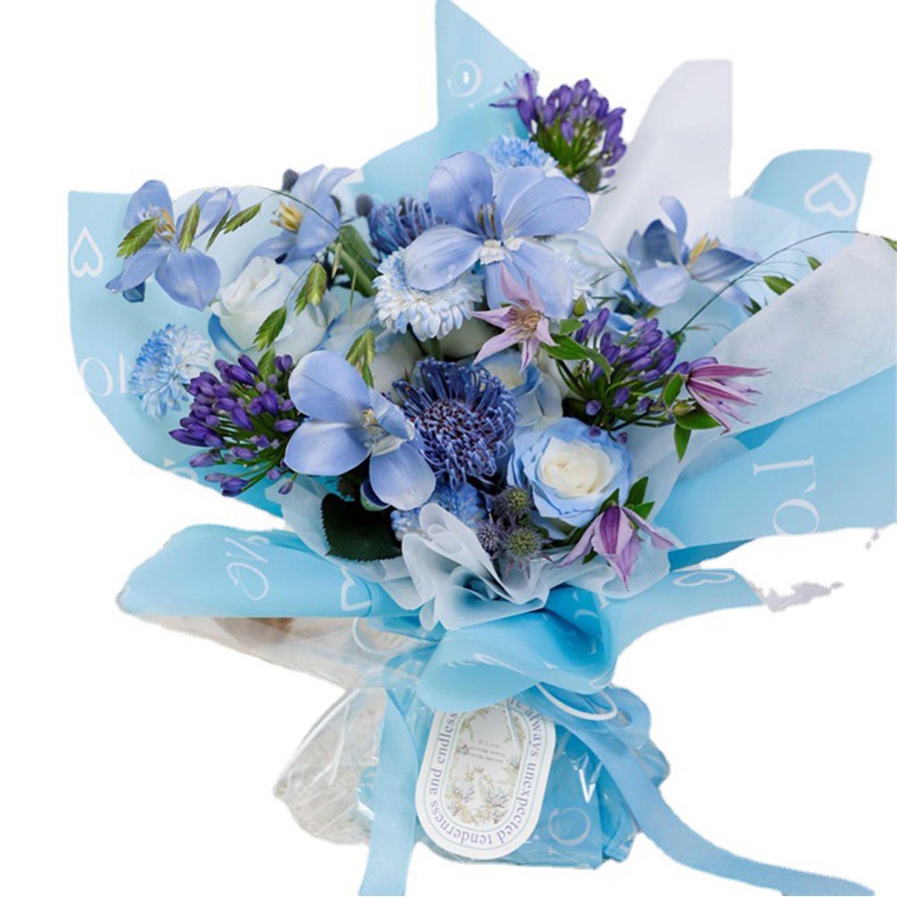 Heart and Lpve Pattern Flower Packaging Paper Florist Bouquet Gift Wrapping Waterproof Material Paper