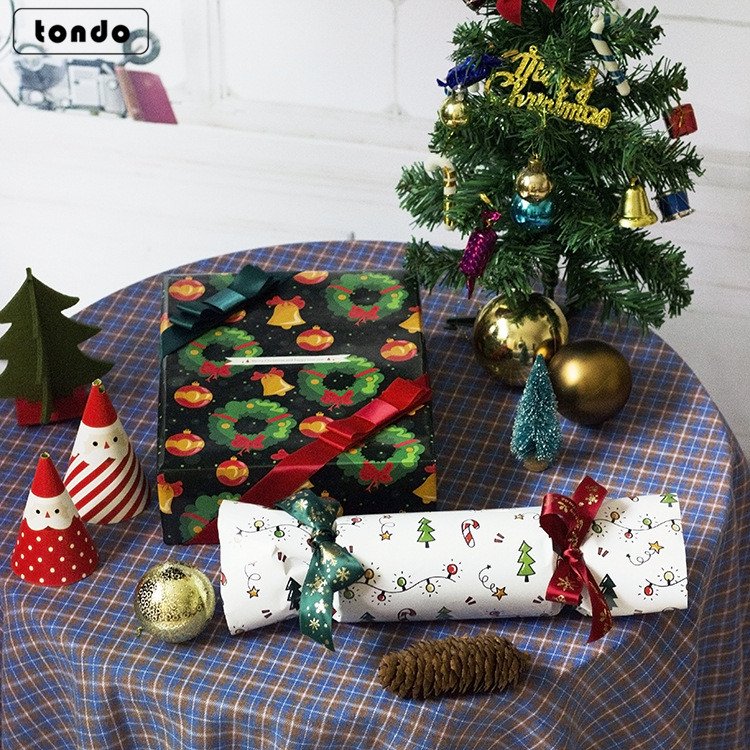 Tondo 70*50cm christmas flower gift wrapping paper for christmas gift Packaging