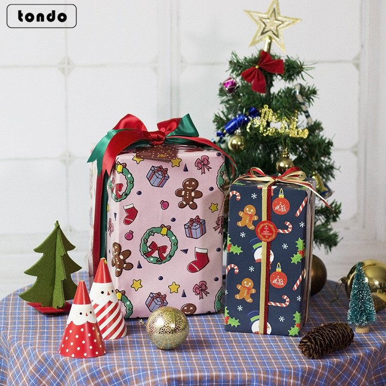 Tondo 70*50cm christmas flower gift wrapping paper for christmas gift Packaging
