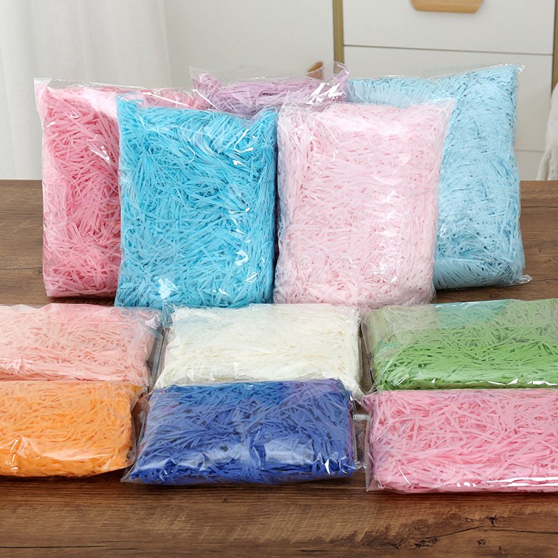 100g/Bag Wholesale High quality Decorative Raffia shredded box Filling Crinkle Shredded Paper For Gift Box Filler