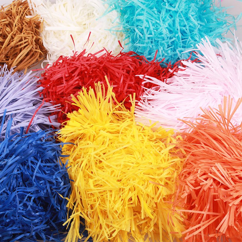 100g/Bag Wholesale High quality Decorative Raffia shredded box Filling Crinkle Shredded Paper For Gift Box Filler