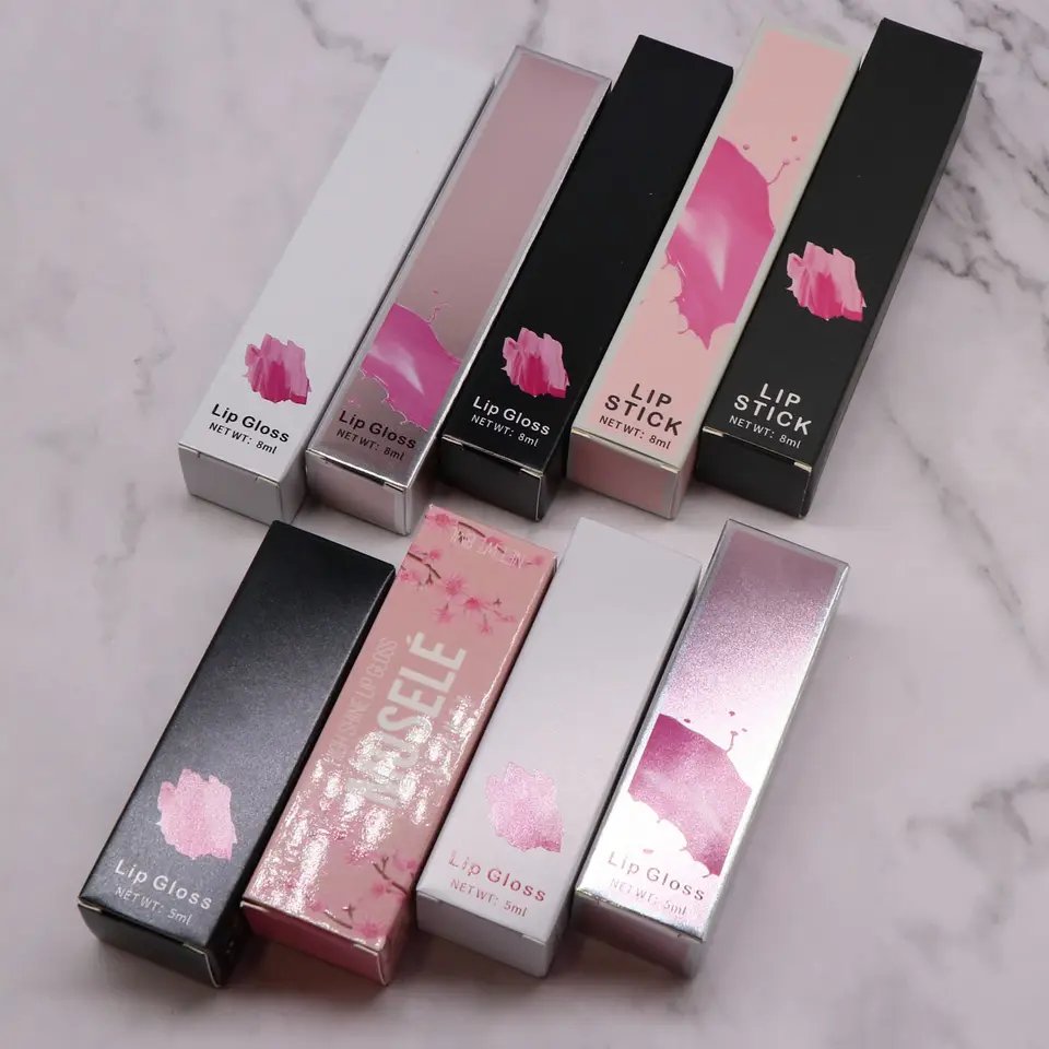 Wholesale Custom Paper cardboard cosmetics lotion lip gloss lipstick Packaging Mailer Shipping Boxes