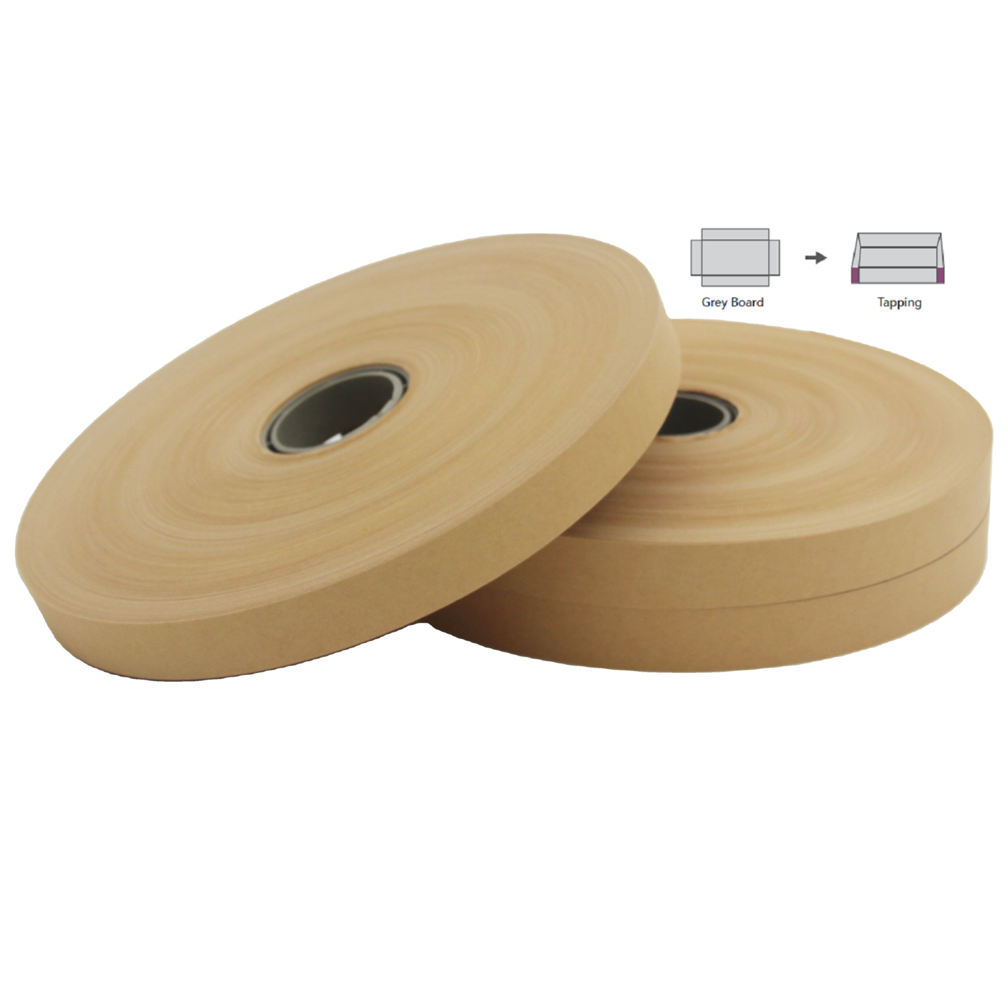 19mm Width Brown Corner Pasting Kraft Paper Tape / Box Four Angel Sticking Paper Tape