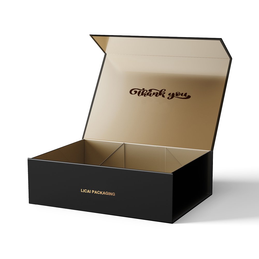Personalized Black Cardboard Paper Hard Magnet Packaging Box Luxury Magnetic Closure Gift Box With Custom Logo