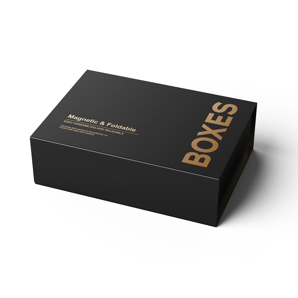 Personalized Black Cardboard Paper Hard Magnet Packaging Box Luxury Magnetic Closure Gift Box With Custom Logo