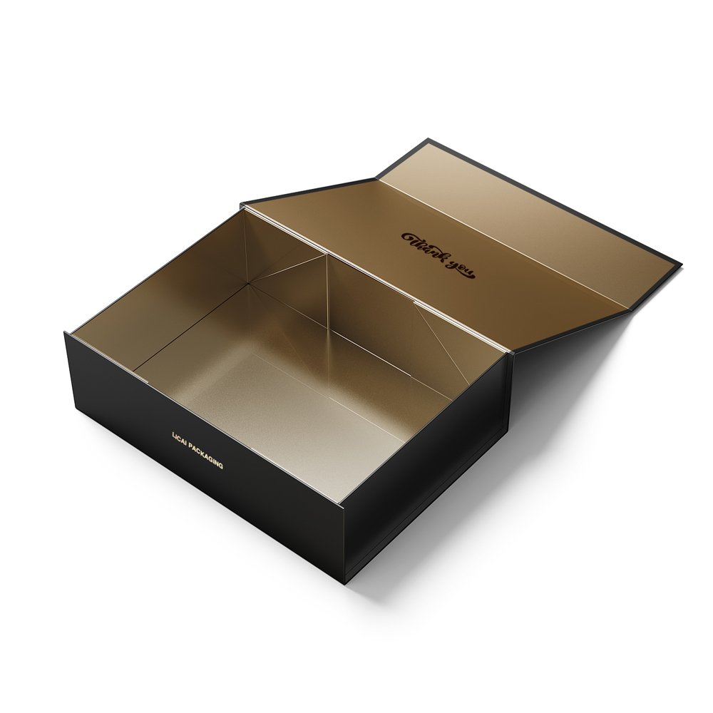 Personalized Black Cardboard Paper Hard Magnet Packaging Box Luxury Magnetic Closure Gift Box With Custom Logo