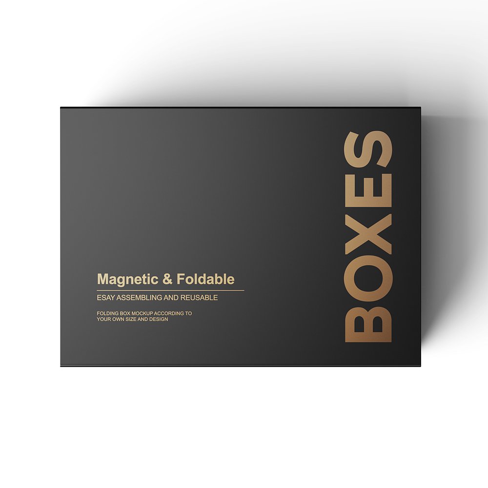Personalized Black Cardboard Paper Hard Magnet Packaging Box Luxury Magnetic Closure Gift Box With Custom Logo
