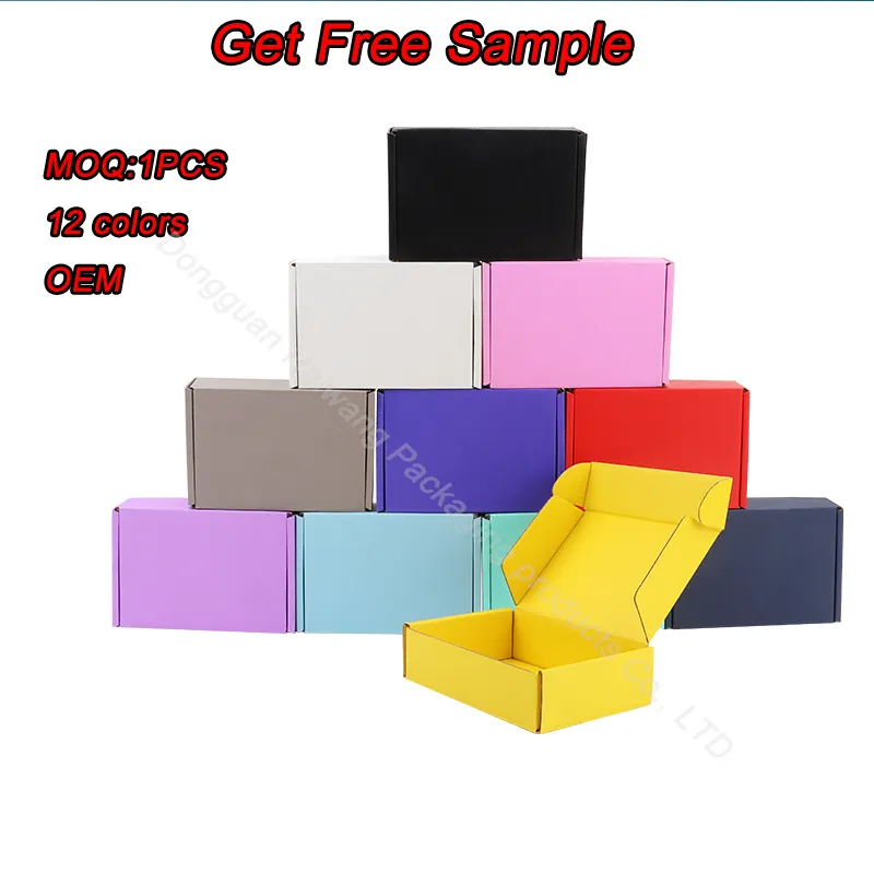 The popular color recyclable corrugated packaging mailing paper box is suitable for clothing/electronic product packaging
