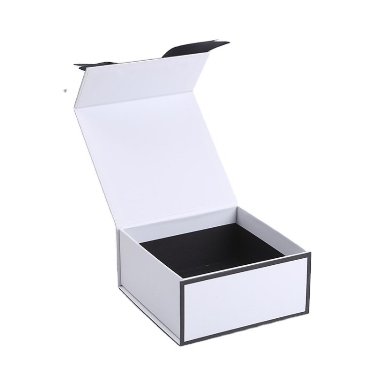 Custom Logo Blank Paper Cardboard Packaging Boite Cadeau White And Black Large Gift Box With Magnetic Closure Lid