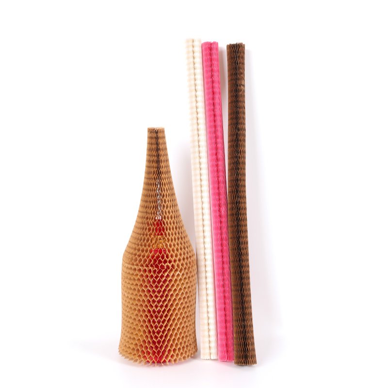 35cm Accept customized Biodegradable Red Honeycomb Craft Paper Sleeve Convenient Glassware Packaging