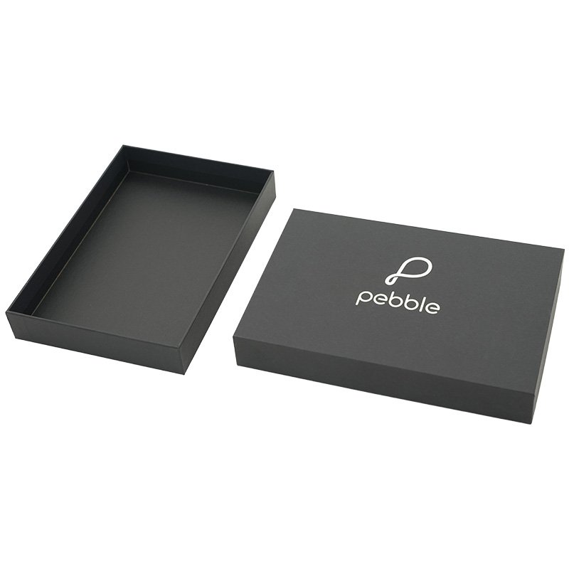 High Quality Small Lid And Base Gift Box Black Packaging Paper Top and Bottom Paperboard Box With Custom Logo
