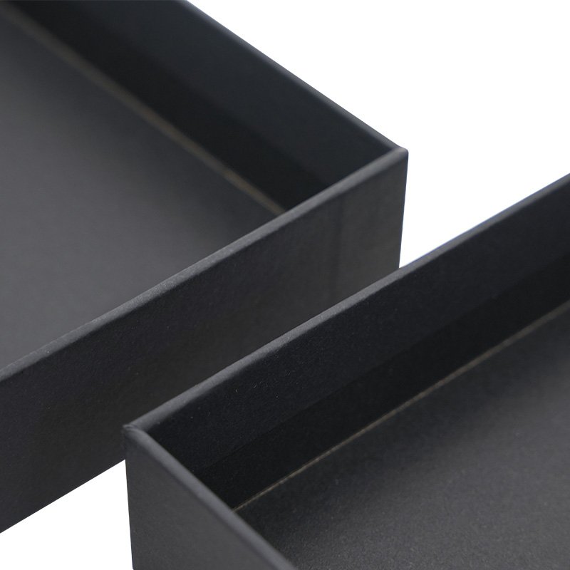 High Quality Small Lid And Base Gift Box Black Packaging Paper Top and Bottom Paperboard Box With Custom Logo