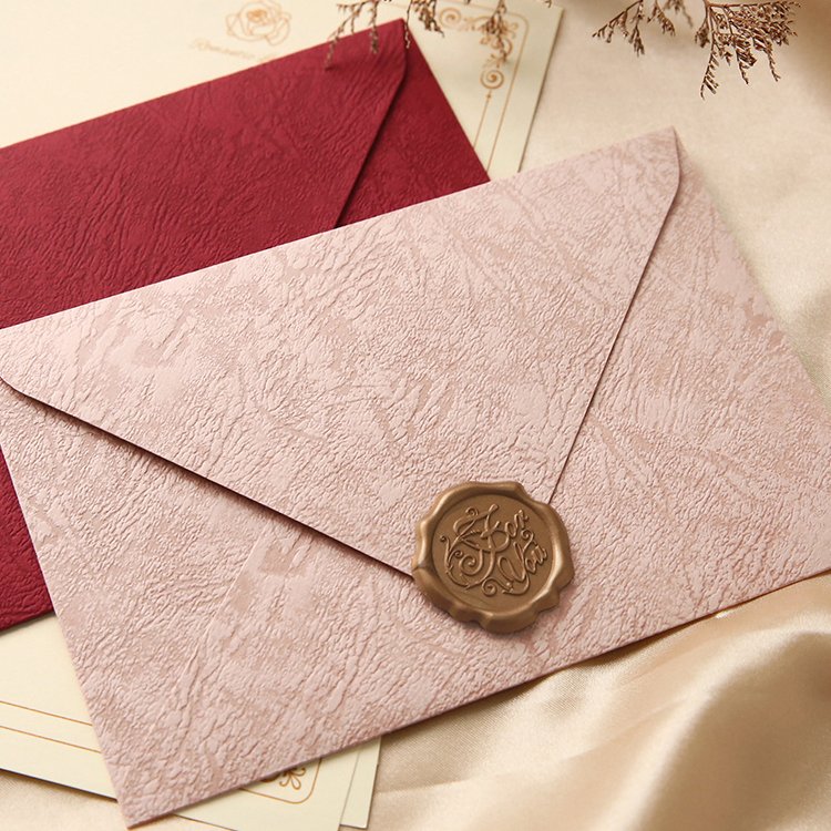 Custom High Grade Receipt Printing Vintage Paper Invitation Packaging Wedding Gift Envelope