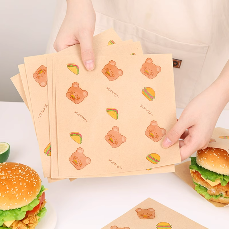 Wholesale Environmental Friendly Custom Wax Paper Food Wrapping Deli Paper Burger Wrapping Paper For Food