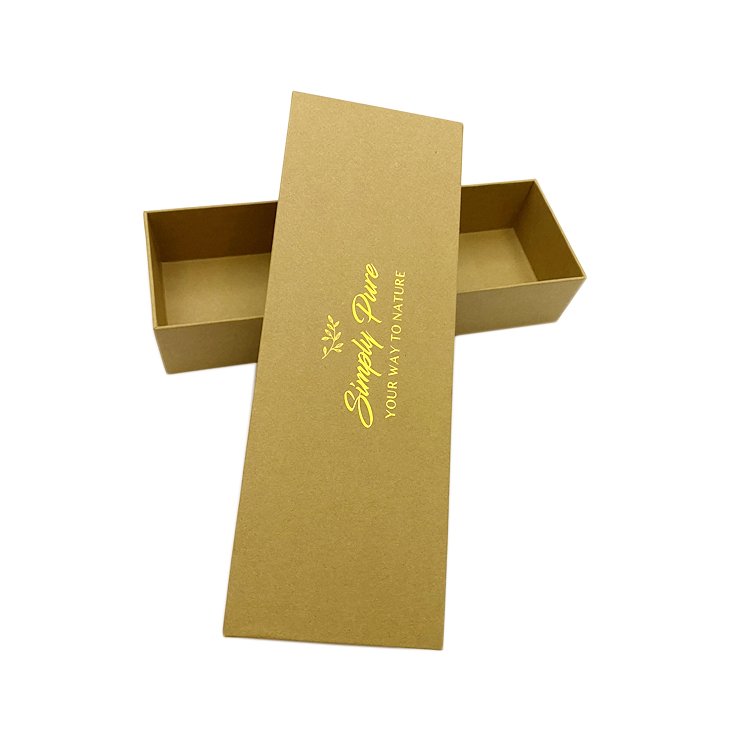 custom elegant lift-off lid gift storage nature brown kraft paper packaging boxes with lid