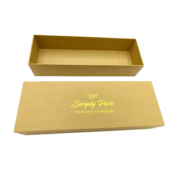 custom elegant lift-off lid gift storage nature brown kraft paper packaging boxes with lid
