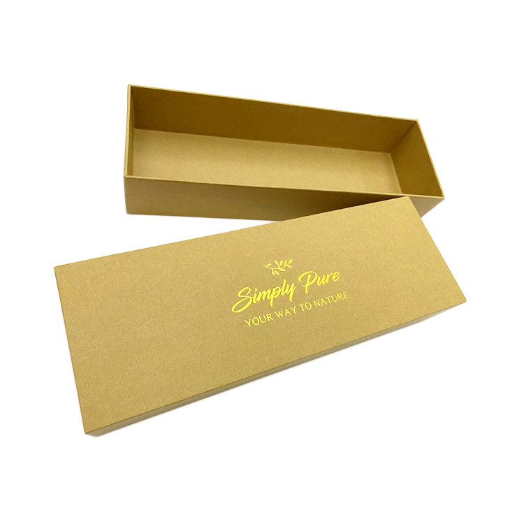 custom elegant lift-off lid gift storage nature brown kraft paper packaging boxes with lid