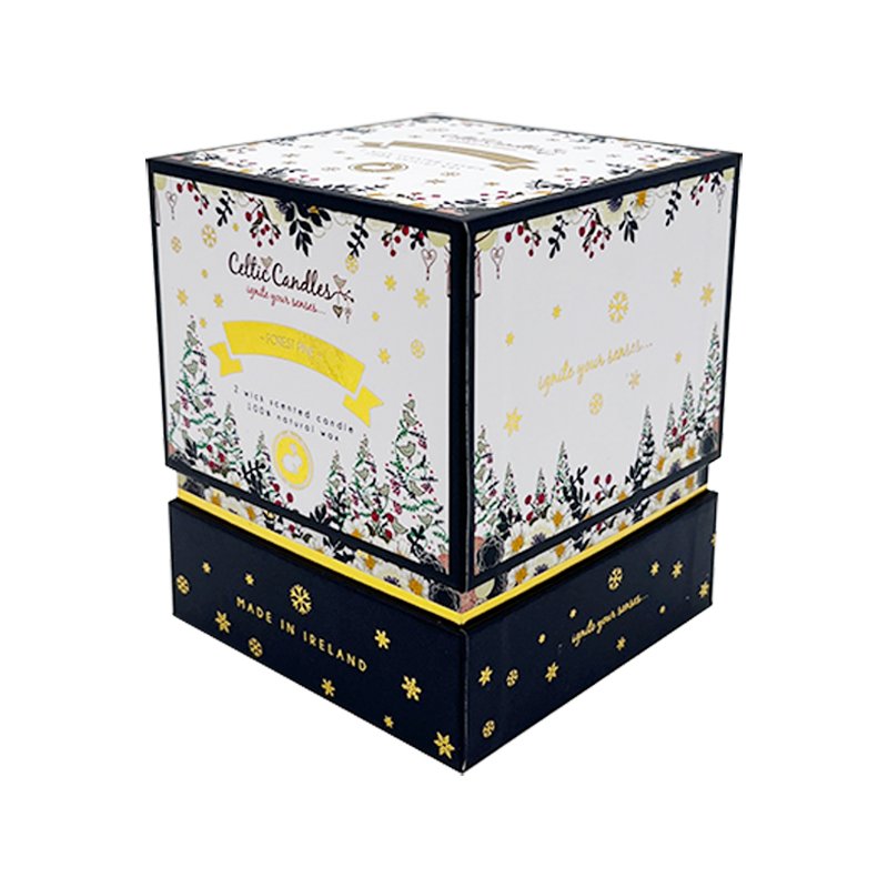 Manufacturer Custom printed luxury candle jars box printing candle packaging boxes black Hard Cardboard Candle Box For Gift