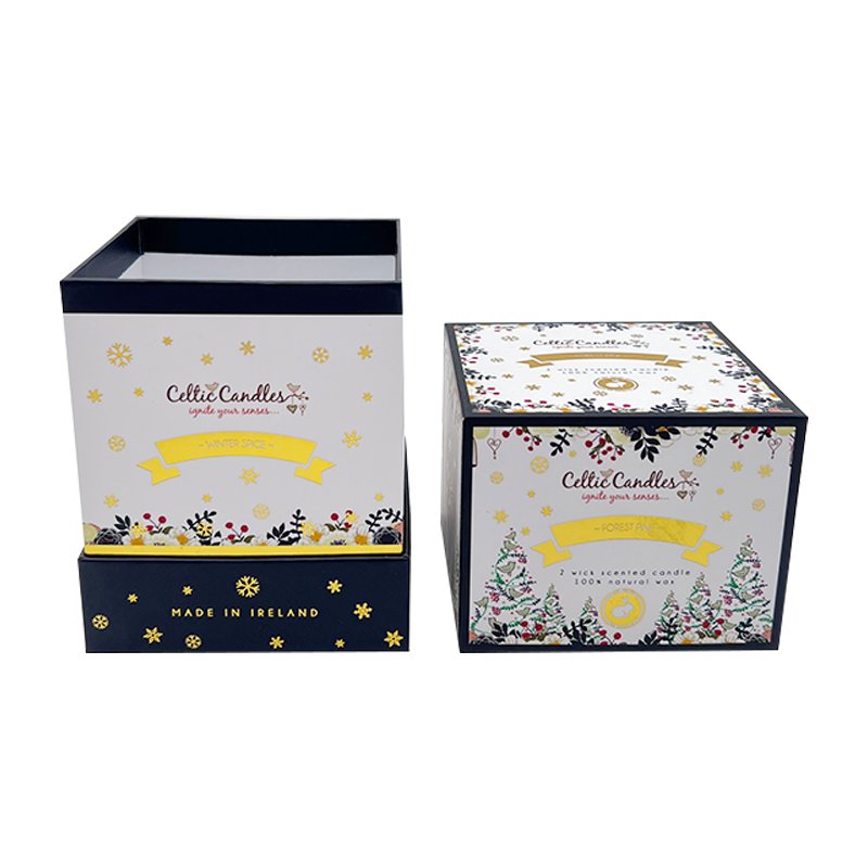 Manufacturer Custom printed luxury candle jars box printing candle packaging boxes black Hard Cardboard Candle Box For Gift