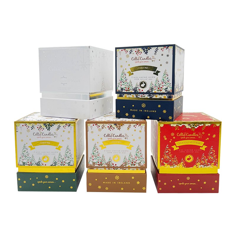 Manufacturer Custom printed luxury candle jars box printing candle packaging boxes black Hard Cardboard Candle Box For Gift