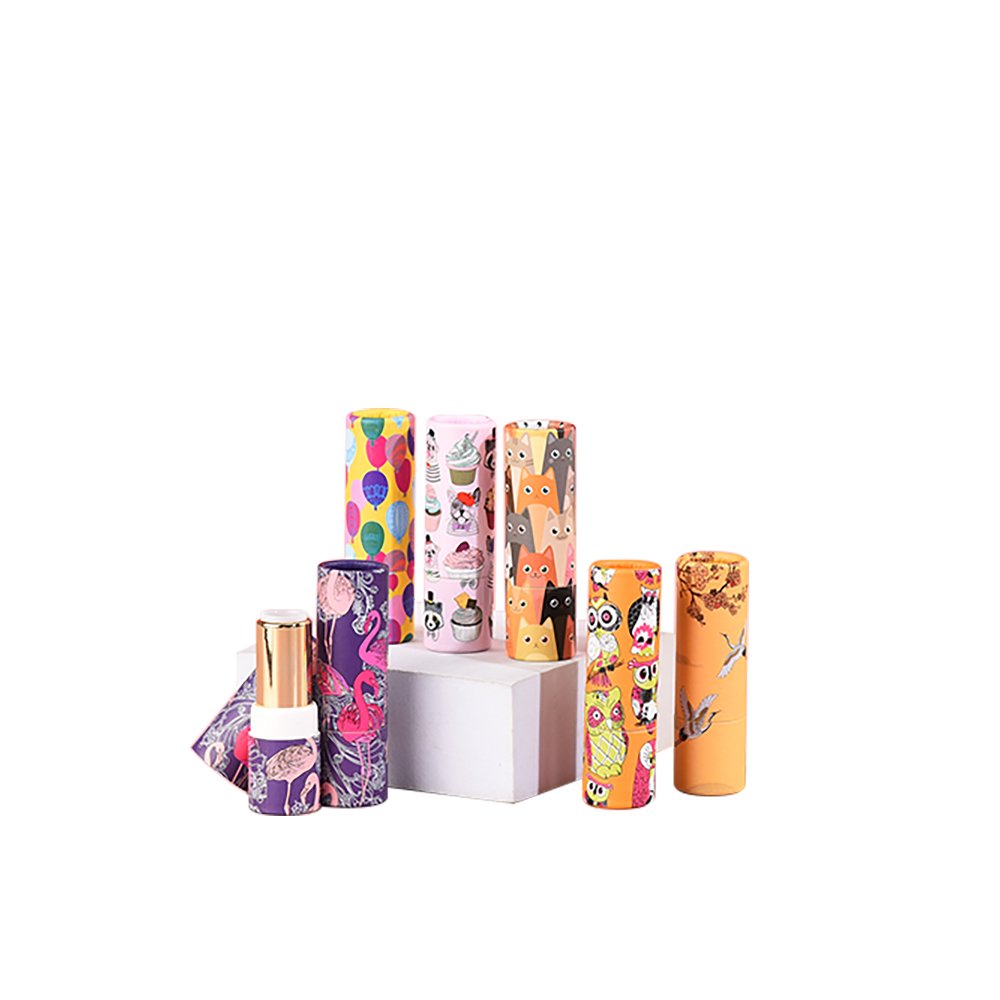 Custom Biodegradable Chapstick Tube Paper Shipping Cans Packaging Paper Tubes Twist Up Paper Lipstick Tubes