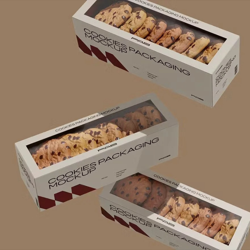 Custom Logo Paper Print Cookie Packaging Biscuit Cookie Bakery Bread Biscuit Packaging Box
